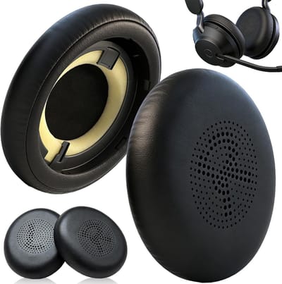 Comfortabele Oorkussens voor Jabra Elite 45h en Evolve2 65 UC - Vervangende Oorkussens van Kunstleer in Zwart, Ideaal voor Geluidsisolatie en Langdurig Gebruik