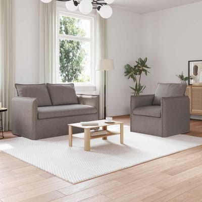 vidaXL Bankstel 2 pcs Taupe 136 x 82 x 85 cm Stof