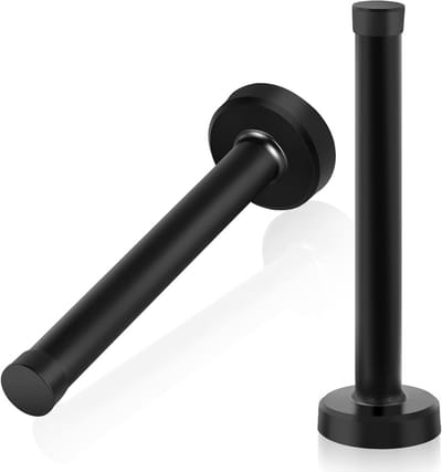 Deurstoppers Roestvrij Staal - Deurvanger Deurhouder - Muren Beschermen - Rubberen Tip Absorptie - 12 cm 2 stuks - Zwart