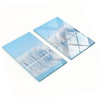 Multifunctionele decoratieve keukenplanken van gehard glas, winterthema, 2x30x52 cm