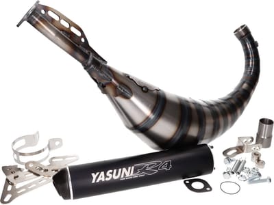 Uitlaat Yasuni R4 Max Bigbore zwart Minarelli AM6 50cc 2 Takt