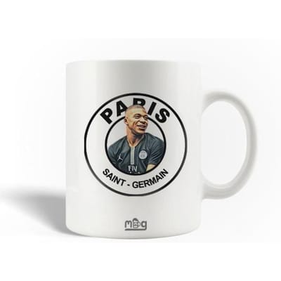 Mug en Céramique Kylian Mbappé Foot Logo PSG Paris Saint Germain