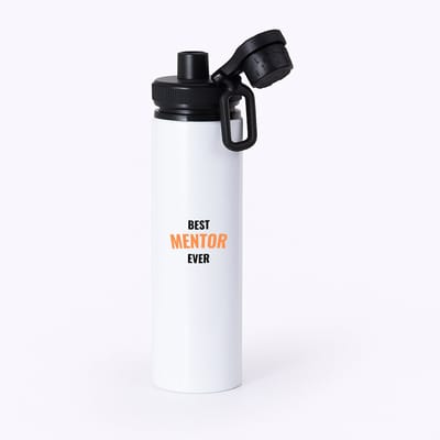 Hacebo® - best mentor ever waterfles met draaidop zwart - Leraar - de beste mentor - leerkracht - verjaardagscadeau - verjaardag - cadeau - kado - geschenk - gift - leerlingen - water fles - 850ML