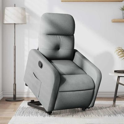 Vidaxl Verstelbare Fauteuil, Lichtgrijs, Bekleed met Stof