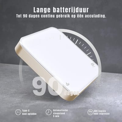 AHD® Precisie Weegschaal - Koffie Weegschaal - Keuken Weegschaal - Koffie Weegschaal met Timer - Wit en Goud - 102cm x 20cm x 98cm