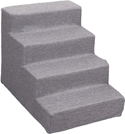 Huisdierladder Opvouwbaar - Honden Trappetje - Huisdieren Helpen - Antislip Schuim - 3 Lagen - Grijs