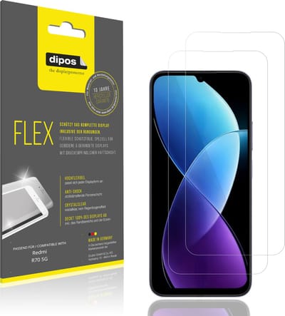 dipos – 2x Beschermfolie geschikt voor Redmi R70 5G | 3D Full Cover Screenprotector | 100% Passend