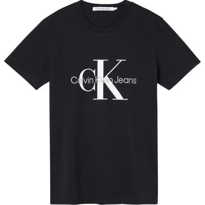 Calvin Klein Bedrukt Logo Ronde Hals Getailleerd Korte Mouw T-shirt Unisex Tops Zwart J30J320935-BEH L gray