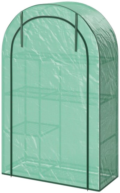 Mini Kas met Roldeur - Tuinkas - 4 etages - Foliekas - Broeikas - Koude Bak - Kweekkas - Tomatenkas - Groentekas - Plantenkas - voor Groenten, Bloemen, Planten - 100 x 45 x 160 cm - Groen