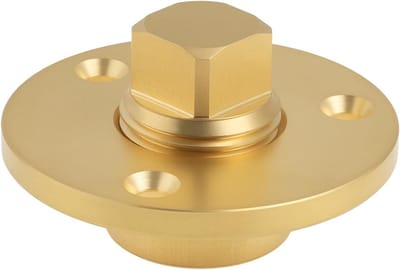 Dailygoods- Bootafvoerstop Messing - Afvoerstop voor Boten - Montagegat 2,54 cm - Buitendiameter 51 mm - Schroefdraad 21 mm - Voorkomt Waterophoping - Afvoerplug
