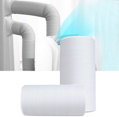 Dailygoods- Airconditioningslang Flexibel - Afvoerslang Draagbaar - Schroefdraad Tegen Klok In - Uittrekbaar tot 200 cm - Reduceerbaar tot 30 cm - Geschikt voor 14 cm Modellen