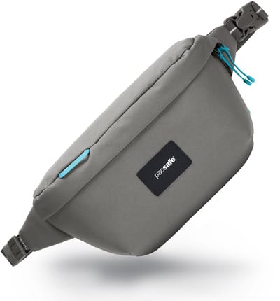 Pacsafe GO Sling tas - 2.5L - RFID - Anti-diefstal - Waterafstotend - Gerecycled - Festivaltas - Grijs