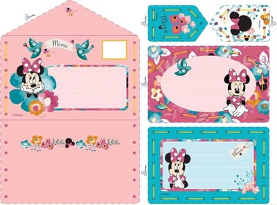 Vervaco - Borduurkaart kit - Disney Minnie dagdroomt set van 5 - PN-0168416 - Borduren - Borduurpakket - Borduurpakket kind