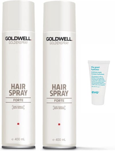2 x Goldwell Goldenspray Hair Spray Forte - 400 ml + WILLEKEURIG Travel Size