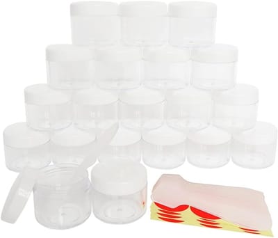 20 Stuks 20g Lege Cosmetic Containers, BPA-vrij, Ideaal voor Lipgloss, Crèmes en Essences, Handige Reiskruikjes met Schroefdeksel