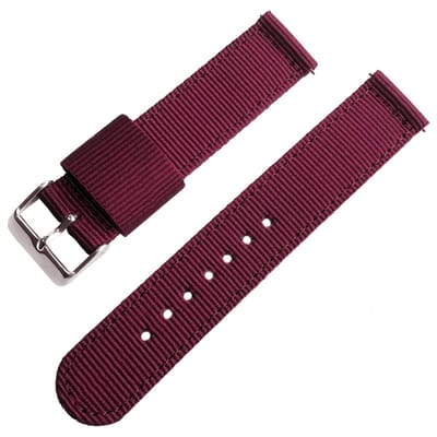 Two Piece NATO RAF Tweedelige NATO Horlogeband Nylon Bordeauxrood 18mm