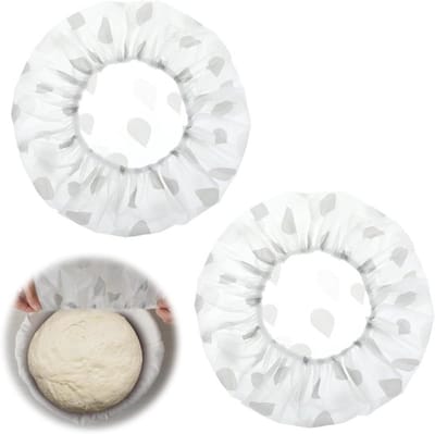 2 stuks zuurdeeg gistfolie afdekhoezen voor levensmiddelen - brood - fermentatiemand - herbruikbare bakaccessoires - 25 x 25 cm (grijs)