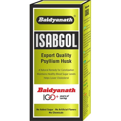 Baidyanath Isabgol Psyllium Husk Poeder 100g Pak van 1 Natuurlijk Vezelsupplement Voor de Spijsvertering