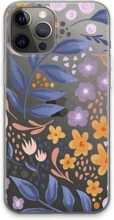 Case Company® - Hoesje geschikt voor iPhone 13 Pro Max hoesje - Flowers with blue leaves - Soft Cover Telefoonhoesje - Bescherming aan alle Kanten en Schermrand