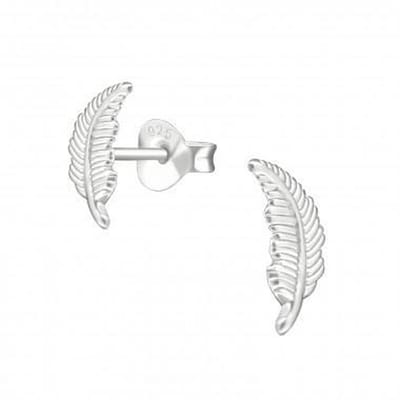 WeLoveSilver - oorstekers zilver - veer - 925 zilver - 6x6x3 mm