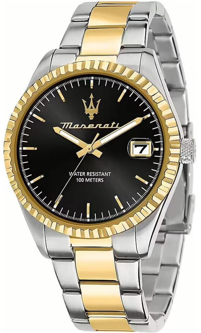 Maserati Competizione Zwart Roestvrij Staal Tweekleurig Heren Kwarts Horloge met Datum R8853100042