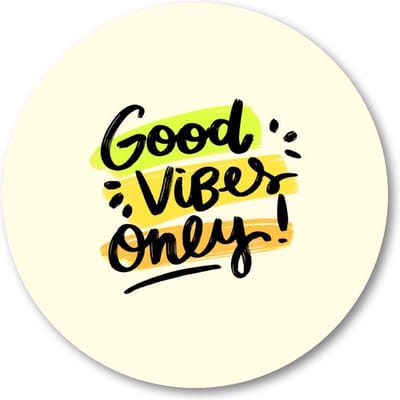 Good Vibes Only Quote - Muurcirkel Forex 40cm - Wandcirkel voor binnen - Minimalist - Tekstposters - Inspiratie