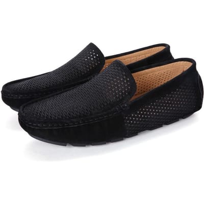 Suède Schoenen Heren Elegante Vrije Tijd Wandelschoenen Mocassins Instappers Herenschoenen Heren Loafers Casual Boot Schoenen Handgemaakt Schoeisel Ademend 44 black