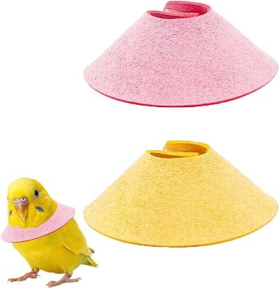 Set van 2 Herstelhalsbanden voor Kleine Vogels, Beschermende Kraag tegen Bijten en Pikken, Geschikt voor Papegaaien en Kleine Huisdieren, Eenvoudig te Gebruiken en Comfortabel
