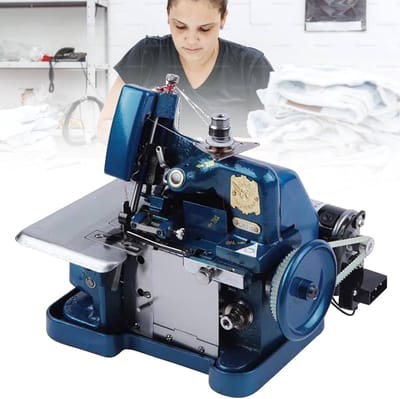 Professionele Overlockmachine - Industriële Naaimachine - Zware Stoffen Naaien - Volledig Metalen Frame - 3000 Steken/Minuut - Blauw
