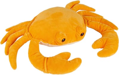 Ravensden knuffel Krab van 33 cm - oranje - Krabbetjes - zeedieren knuffels - pluche