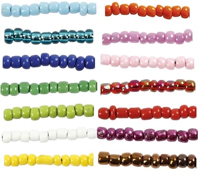 Rocailles - Seed beads - Glaskralen - Kleine Kralen - Weefkralen - Kraaltjes - Afm 8/0 - D: 3 mm - 14x25 Gram - Kleuren Assortiment