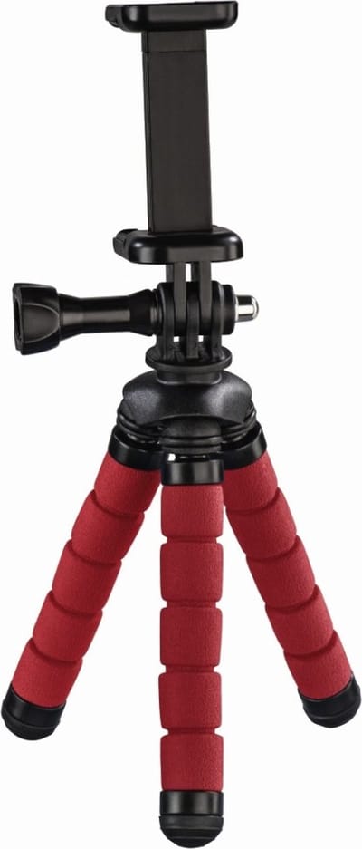 Hama Ministatief "Flex" voor smartphone en GoPro, 14 cm, rood