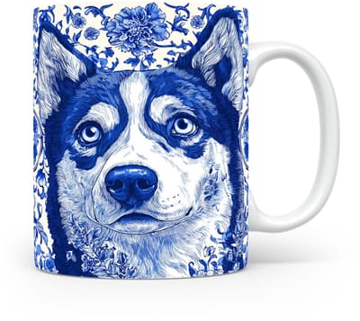 Mok Husky Beker voor koffie of tas voor thee, cadeau voor dierenliefhebbers, moeder, vader, collega, vriend, vriendin, kantoor, opa, oma, hond, kerst, sinterklaas, verjaardag