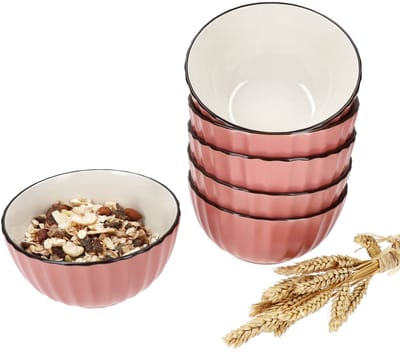 Set van 6 OSITA ROSE steengoed graankommen voor 6 personen - 674470