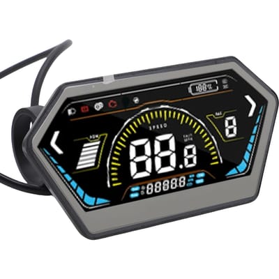 Compteur d'affichage LCD pour vélo électrique UKS6 Affichage couleur Panneau de contrôle pour scooter électrique Ordinateur de cyclisme avec connecteur SM black