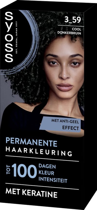 SYOSS Permanent Coloration 3-59 - Haarverf - Permanente Haarkleuring - Cool Donkerbruin – Grijsdekking – Vermindert Haarbreuk - 1 Stuk