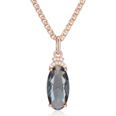 Collier Pendentif Ovale Gris Grand Pour Femmes Tendance Couleur Or Rose Avec Zircon Naturel Haute Qualité Bijoux Fins Quotidiens beige