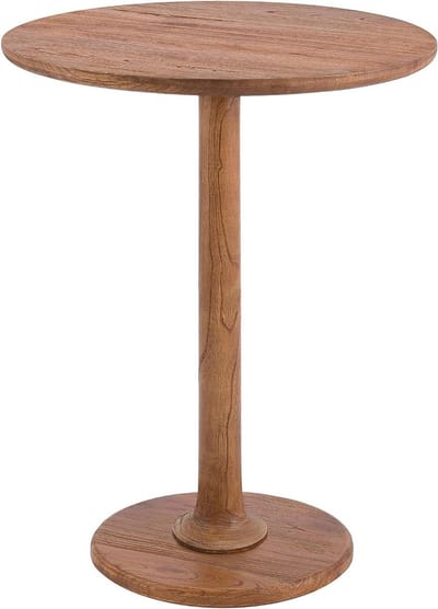 Bijzettafel Rond - Houten Tafel - Woonkamer Decoratie - Handgemaakt Uniek Stuk - 50 cm Diameter - Bruin