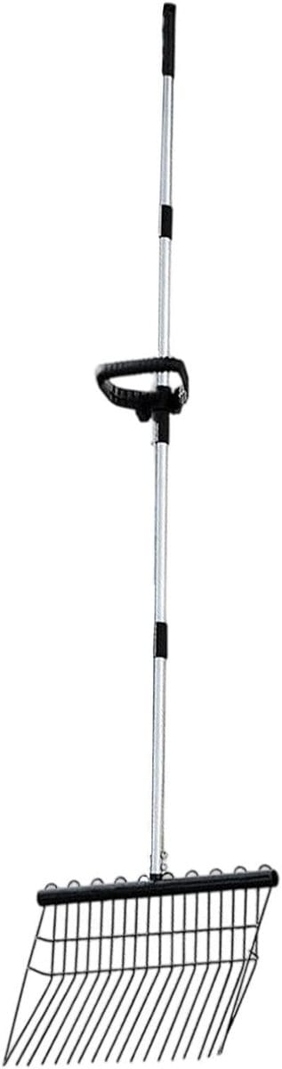 Metalen Tuinhark - Grijphark Lange Steel - Gazon Onderhoud - Verstelbare Ergonomie - 166 cm Lengte - Zwart