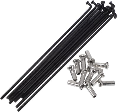 Dailygoods- Fiets Spaken 14G 110mm - Roestvrij Staal - Zwart - Set van 1 - Duurzaam - Geschikt voor wielopbouw - Wielspaken