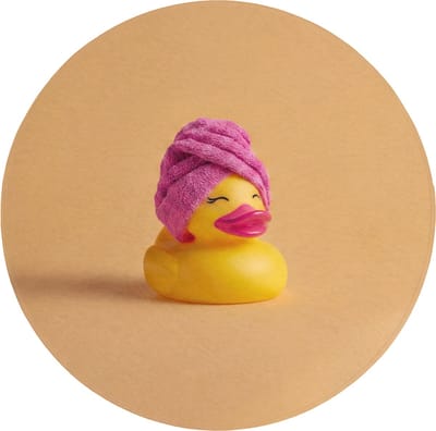 Badmat rond 70x70 cm - Antislip - Badeend - Handdoek - Kleurrijk - Badmatten voor badkamer - Badkamermat - Douchemat - Ronde badkamer mat