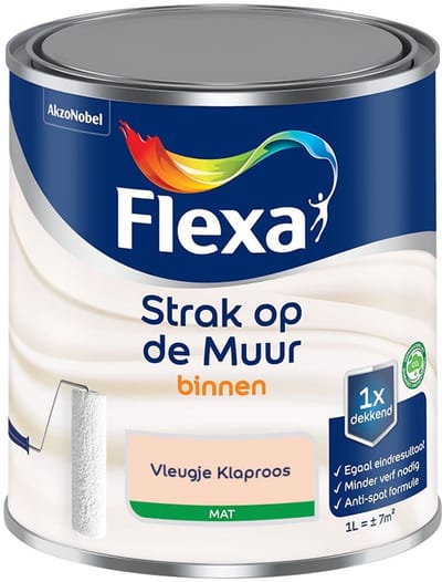 Flexa - Strak Op De Muur Binnen Mat - Vleugje Klaproos - Mengverf - 1 L