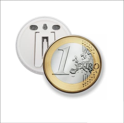 Button Met Clip - 1 Euro