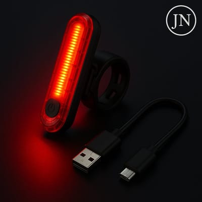JN® Oplaadbare LED Achterlamp - Stijlvolle en Waterdichte Fietslamp met USB-aansluiting – Superheldere Fietsverlichting voor Dag & Nacht Veiligheid - achterlicht fiets - Led achterlamp - Fietsverlichting - achterlicht