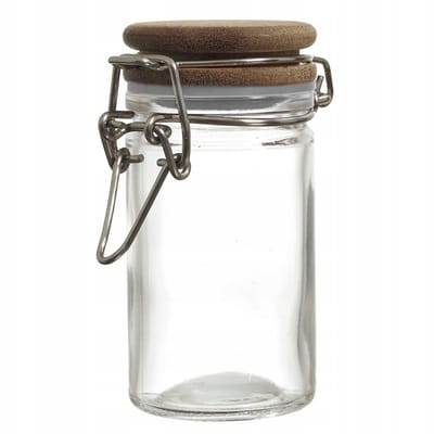 Glazen potje met acacia deksel 70ml - Elegant en functioneel