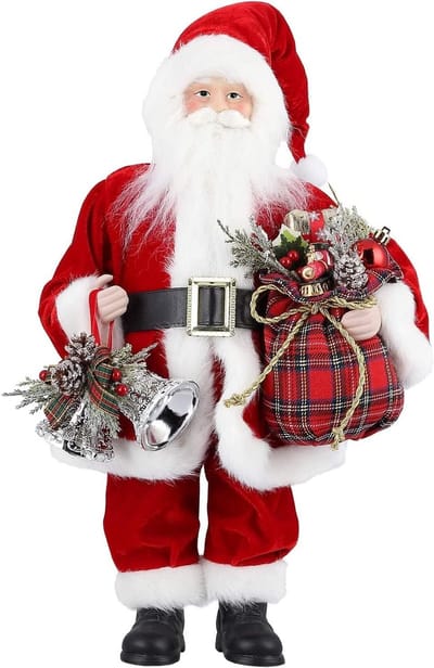 Uten GS19-1288 kerstman pop - Kerstbeelden & Figuren - Kerstman - Kerstdecoratie voor binnen - Kerstboomversiering - Hoogte 47cm