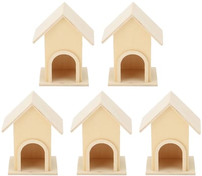 Dailygoods- Vogelhuisje Houten 5 Stuks - DIY Vogelhuisje - Tuin Decoratie - Vogelhuis voor Kleine Vogels - Weerbestendig - Veilig Materiaal