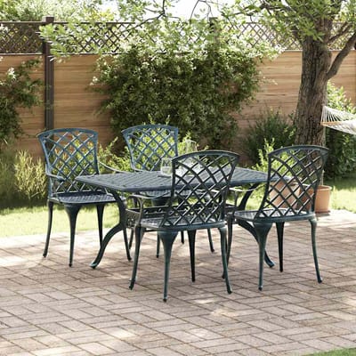 vidaXL Tuinstoel 4 pcs Groen 61 x 60,5 x 93cm Aluminium