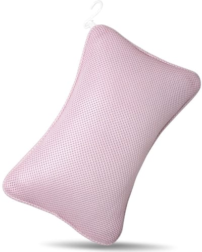 NTHProducts - 3D Badkussen - Ergonomisch Badkussen - Optimale Nekontspanning - Roze - Ademend Mesh - Badkamer Accessoire - Geschikt voor Iedere Badkuip...
