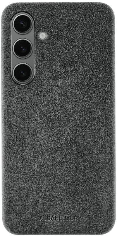 Alcanluxury Alcantara telefoonhoesje geschikt voor Samsung Galaxy S24 - Space Grey
